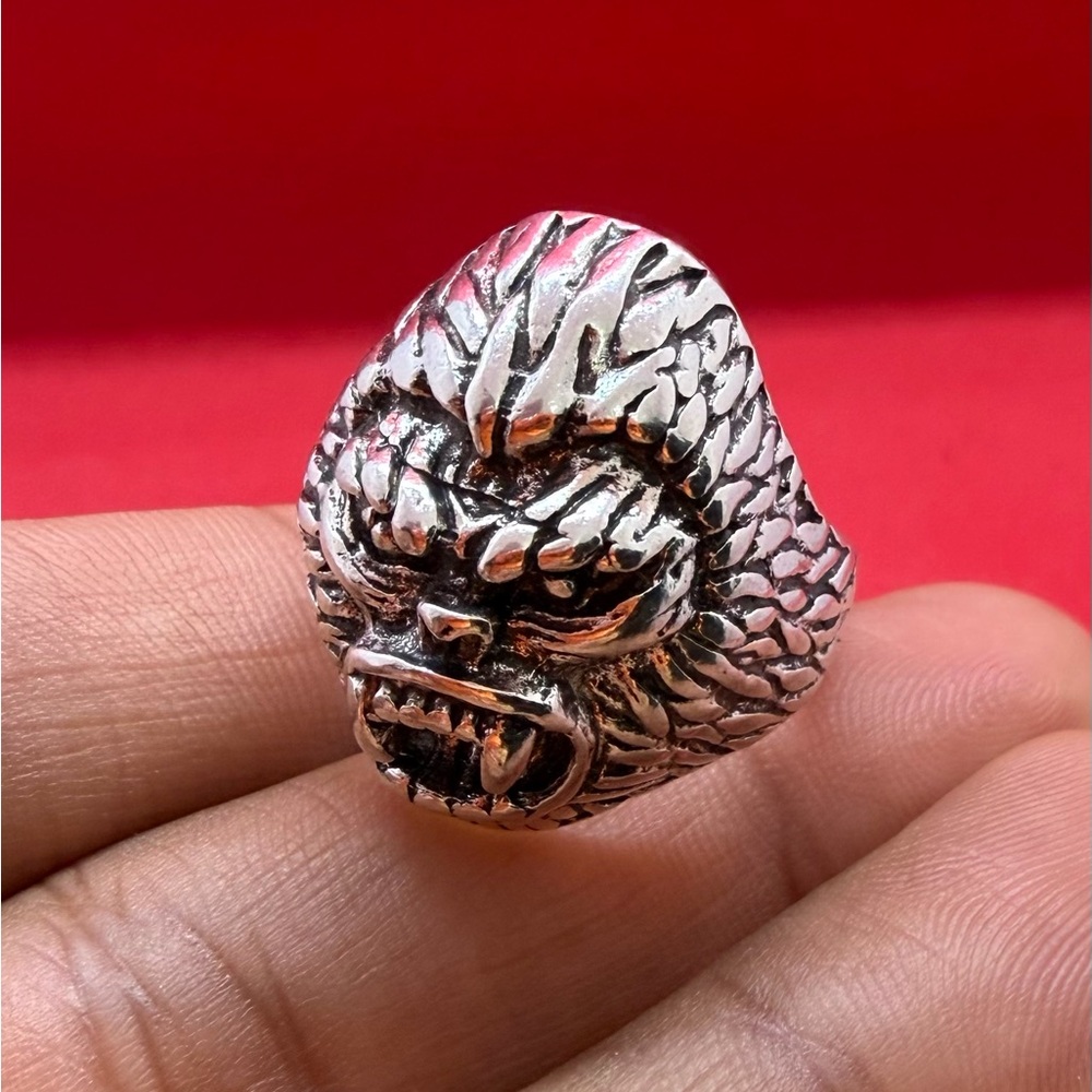 Very Unique Vintage Mixed Sliver Ring
With Gorilla Face On Top